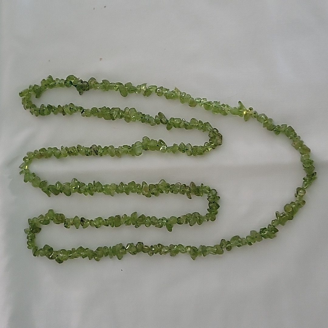 Peridot Crystal Single Strand Necklace - August Birthstone